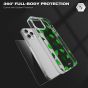 TUCCH iPhone 12 Pattern Case, iPhone 12 Pro Clear Floral Case with Hard Back Soft Frame, Pattern in the Middle Layer, Soft Flexible Shockproof TPU Case - Ginkgo