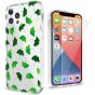 TUCCH iPhone 12 Pattern Case, iPhone 12 Pro Clear Floral Case with Hard Back Soft Frame, Pattern in the Middle Layer, Soft Flexible Shockproof TPU Case - Ginkgo