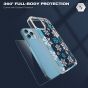 TUCCH iPhone 12 Pattern Case, iPhone 12 Pro Clear Floral Case with Hard Back Soft Frame, Pattern in the Middle Layer, Soft Flexible Shockproof TPU Case - Snowflake