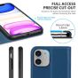 SHIELDON iPhone 11 Wallet Case, Genuine Leather, RFID Blocking, Magnetic Closure - Royal Blue