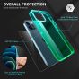 TUCCH iPhone 12 TPU Case, iPhone 12 Pro Clear Case with Hard Back Soft Frame, Color Gradient Crystal Shockproof TPU Case - Blue & Green