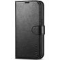 TUCCH iPhone 13 Wallet Case, iPhone 13 PU Leather Case, Folio Flip Cover with RFID Blocking, Credit Card Slots, Magnetic Clasp Closure - Full Grain Black