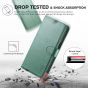 TUCCH iPhone 13 Wallet Case, iPhone 13 PU Leather Case, Folio Flip Cover with RFID Blocking, Credit Card Slots, Magnetic Clasp Closure - Myrtle Green