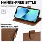 TUCCH iPhone 13 Wallet Case, iPhone 13 PU Leather Case, Folio Flip Cover with RFID Blocking, Credit Card Slots, Magnetic Clasp Closure - Brown