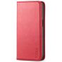 TUCCH iPhone 13 Pro Max Leather Case, iPhone 13 Pro Max PU Wallet Case with Stand Folio Flip Book Cover and Magnetic Closure - Bright Red