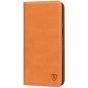 SHIELDON iPhone 15 Genuine Leather Wallet Case, iPhone 15 Mobile Phone Case - Brown