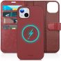 TUCCH iPhone 15 Plus Magnetic Detachable Leather Case, iPhone 15 Plus 2in1 Wallet Case - Dark Red