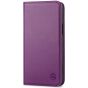 SHIELDON iPhone 15 Plus Genuine Leather Wallet Case, iPhone 15 Plus Phone Case with Card Holder - Purple