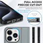 SHIELDON iPhone 15 Pro Genuine Leather Wallet Case, iPhone 15 Pro Mobile Phone Case - Grey