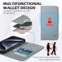 SHIELDON iPhone 15 Pro Max Genuine Leather Wallet Case, iPhone 15 Pro Max Fold Phone Case - Grey