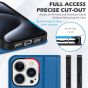 SHIELDON iPhone 15 Pro Genuine Leather Wallet Case, iPhone 15 Pro Mobile Phone Case - Sapphire Blue