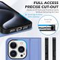 SHIELDON iPhone 15 Pro Genuine Leather Wallet Case, iPhone 15 Pro Mobile Phone Case - Wisteria