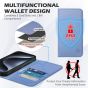 SHIELDON iPhone 15 Pro Genuine Leather Wallet Case, iPhone 15 Pro Mobile Phone Case - Wisteria
