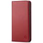 SHIELDON iPhone 8 Wallet Case - iPhone 7 Genuine Leather Kickstand Case - Dark Red