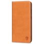 SHIELDON SAMSUNG GALAXY S21FE Flip Folio Book Kickstand Case, SAMSUNG S21 FE Genuine Leather Wallet Case - Brown