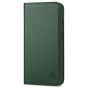 SHIELDON SAMSUNG GALAXY S21FE Flip Folio Book Kickstand Case, SAMSUNG S21 FE Genuine Leather Wallet Case - Midnight Green