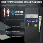 SHIELDON SAMSUNG Galaxy Z Fold3 Wallet Case, Genuine Leather Cases with S Pen Holder, Shockproof RFID Blocking Kickstand Book Style Dual Magnetic Tab Closure Cover - Black