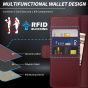 SHIELDON SAMSUNG Galaxy Z Fold3 Wallet Case, Genuine Leather Cases with S Pen Holder, Shockproof RFID Blocking Kickstand Book Style Dual Magnetic Tab Closure Cover - Wine Red