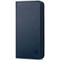 SHIELDON SAMSUNG Galaxy A55 Wallet Case, SAMSUNG A55 Genuine Leather Case RFID Blocking Card Holder Magnetic Closure Kickstand Protective Book Flip Folio Cover - Navy Blue