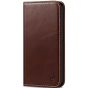 SHIELDON SAMSUNG Galaxy A55 Wallet Case, SAMSUNG A55 Genuine Leather Case RFID Blocking Card Holder Magnetic Closure Kickstand Protective Book Flip Folio Cover - Retro Coffee