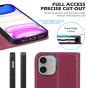 SHIELDON iPhone 12 Wallet Case - iPhone 12 Pro 6.1-inch Folio Leather Case - Red Violet