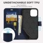 SHIELDON iPhone 12 Wallet Case, iPhone 12 Pro Wallet Cover, Genuine Leather Cover, RFID Blocking, Folio Flip Kickstand, Magnetic Closure for iPhone 12 / Pro 6.1-inch 5G Navy Blue