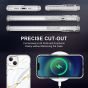 SHIELDON iPhone 13 Clear Case Anti-Yellowing, Transparent Thin Slim Anti-Scratch Shockproof PC+TPU Case with Tempered Glass Screen Protector for iPhone 13 - Marble White