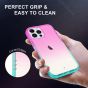 SHIELDON iPhone 13 Pro Max Clear Case Anti-Yellowing, Transparent Thin Slim Anti-Scratch Shockproof PC+TPU Case with Tempered Glass Screen Protector for iPhone 13 Pro Max 5G - VioletBlue