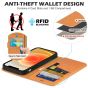SHIELDON iPhone 13 Pro Max Wallet Case, iPhone 13 Pro Max Genuine Leather Cover with Magnetic Clasp Closure - Brown