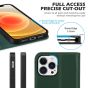 SHIELDON iPhone 13 Pro Max Wallet Case, iPhone 13 Pro Max Genuine Leather Cover - Midnight Green