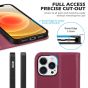 SHIELDON iPhone 13 Pro Max Wallet Case, iPhone 13 Pro Max Genuine Leather Cover - Red Violet
