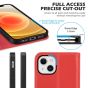 SHIELDON iPhone 13 Wallet Case, iPhone 13 Genuine Leather Cover with RFID Blocking, Book Folio Flip Kickstand Magnetic Closure - Red