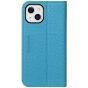 SHIELDON iPhone 13 Wallet Case, iPhone 13 Genuine Leather Cover with RFID Blocking, Book Folio Flip Kickstand Magnetic Closure - Light Blue - Litchi Pattern