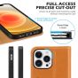 SHIELDON iPhone 13 Pro Wallet Case, iPhone 13 Pro Genuine Leather Cover with Magnetic Closure - Brown