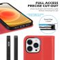 SHIELDON iPhone 13 Pro Wallet Case, iPhone 13 Pro Genuine Leather Cover with Magnetic Closure - Red