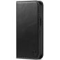 SHIELDON iPhone 13 Pro Max Wallet Case, iPhone 13 Pro Max Genuine Leather Cover - Black - Retro