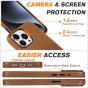 Shieldon iPhone 15 Pro Genuine Leather case, MagSafe Compatible, Raised Edges, Slim Fit Non-Slip Shockproof Protective Phone Case for iPhone 15 Pro - Brown