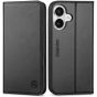 SHIELDON iPhone 16 Plus Genuine Leather Wallet Case, iPhone 16 Plus Magnetic Closure Wallet Cover, RFID Blocking, Book Fold Folio Flip Style, Kickstand, Credit Card Holder, Shockproof TPU Drop Protective Phone Case for iPhone 16 Plus 6.7" 2024