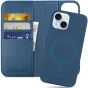 SHIELDON iPhone 15 Magnetic Leather Detachable Wallet Cover, iPhone 15 MagSafe & Wireless Charging Compatible Case - Royal Blue