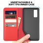 SHIELDON SAMSUNG GALAXY S20FE Folio Case Wallet Case, SAMSUNG GALAXY S20FE Genuine Leather Wallet Case - Red