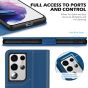 SHIELDON SAMSUNG S21 Ultra Wallet Case - SAMSUNG Galaxy S21 Ultra 6.8-inch Folio Leather Case with Double Magnetic Tab Closure - Royal Blue