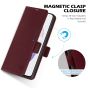 SHIELDON SAMSUNG S21 Ultra Wallet Case - SAMSUNG Galaxy S21 Ultra 6.8-inch Folio Leather Case with Double Magnetic Tab Closure - Wine Red