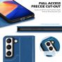 SHIELDON SAMSUNG S22 Wallet Case - SAMSUNG GALAXY S22 Genuine Leather Case Folio Cover - Royal Blue