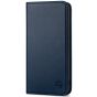 SHIELDON SAMSUNG S22 Plus Wallet Case - SAMSUNG GALAXY S22 Plus Genuine Leather Case Folio Cover - Navy Blue
