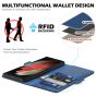SHIELDON SAMSUNG S22 Ultra Wallet Case - SAMSUNG Galaxy S22 Ultra 5G Genuine Leather Case Folio Cover with Double Magnetic Tab Closure - Royal Blue