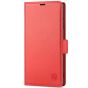 SHIELDON SAMSUNG S22 Ultra Wallet Case - SAMSUNG Galaxy S22 Ultra 5G Genuine Leather Case Folio Cover with Double Magnetic Tab Closure - Red