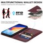 SHIELDON SAMSUNG Galaxy S23 Plus Wallet Case, SAMSUNG S23 Plus Leather Cover Flip Folio Book Case - Wine Red