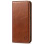SHIELDON SAMSUNG Galaxy S23 Wallet Case, SAMSUNG S23 Leather Cover Flip Folio Book Case - Brown - Retro