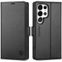 SHIELDON SAMSUNG Galaxy S24 Ultra Wallet Case, SAMSUNG S24 Ultra Leather Cover Flip Folio Book Case - Black