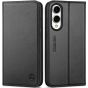 SHIELDON SAMSUNG Galaxy S25 Edge Wallet Case, SAMSUNG S25 Edge Genuine Leather Case RFID Blocking Card Holder Fold Book Folio Flip Magnetic Closure Kickstand Protective Cover for SAMSUNG S25 Edge 5G (2025)